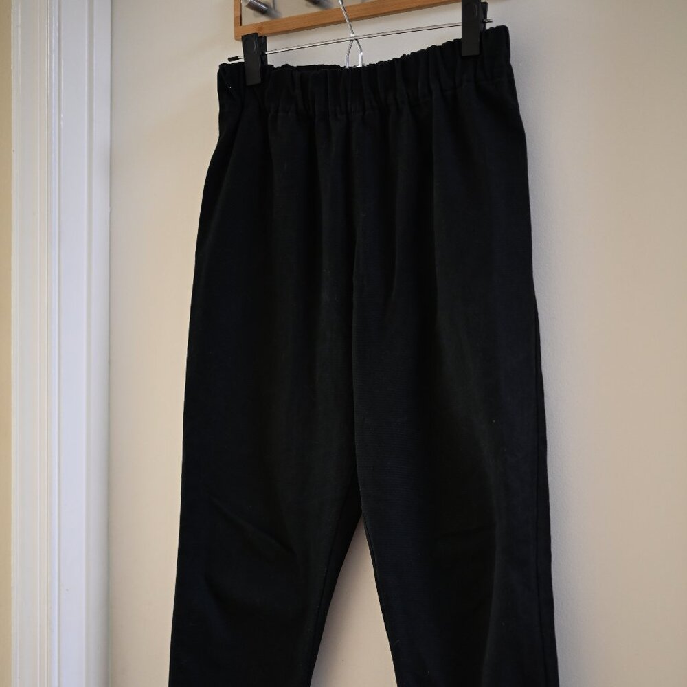 Elizabeth Suzann Tilda Pant in Black Cotton Canvas (S, Short)